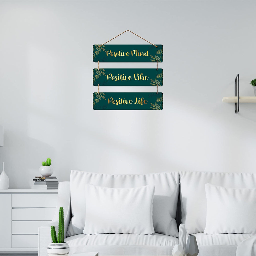 Artvibes Positve Mind Designer Wall Hanging Wooden Art | Quotes Decor Item | Wall Poster | Office Decor | Inspirational Quotes Wall Art | Mdf Wall Decoration | Wall Accents | Gift Items (WH_5310N)