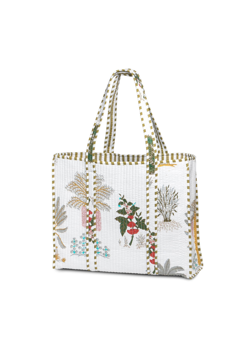 Yda fashion Quilted Cotton Tote Bag – Reusable Large Shopping Bag for Women & Men, Lightweight Eco-Friendly Grocery Tote with Printed Design, Shoulder Bag for Travel, Beach & Daily Use