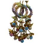 Punjabi Handmade Pastel Multi color with beautiful pom pom tassels Parandi/Paranda | Braided Hair Accessory for Women | (One Piece)