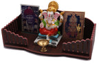 DIVOKAH® MDF Wooden Temple/Wooden chowki/Laddo Gopal Jhula/Swing/God singhasan (8 MM Plywood Thickness) (BR LNGTMP)
