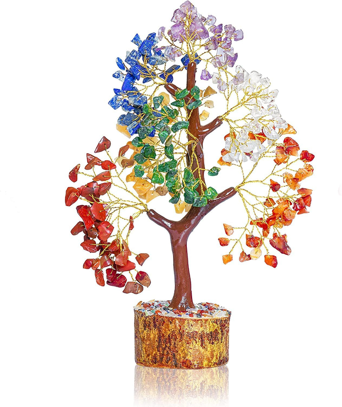 DECOROID Chakra Crystal Tree, Positive Energy, Showpiece for Living Room, Natural Healing Gemstones/Lucky Tree for Good Luck, MulticolorDecor Showpiece Good Luck, (200 Beads)