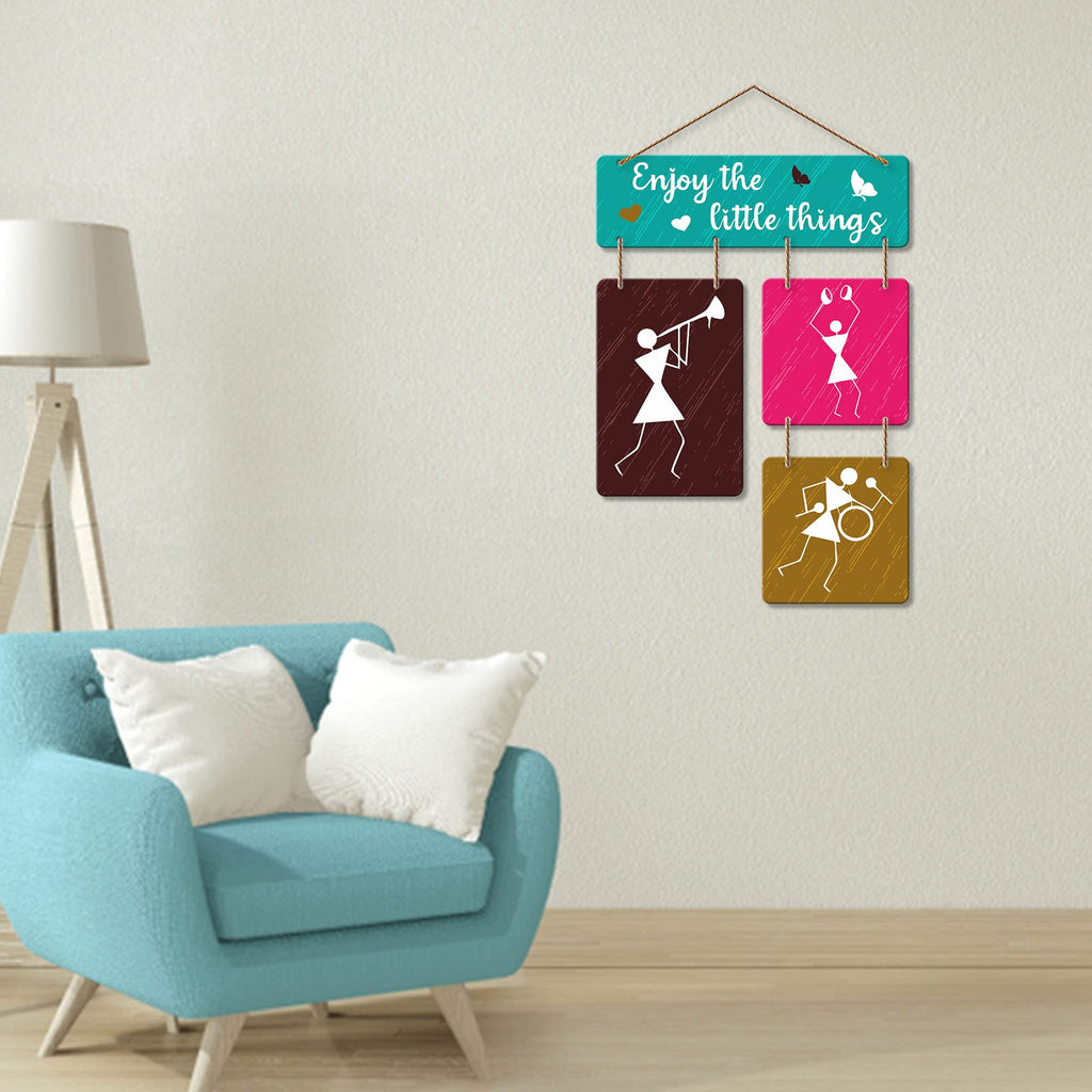 Artvibes Enjoy The Little Things Wall Hanging Wooden Art | Quotes Decor Item | Wall Poster | Office Decor | Inspirational Quotes Wall Art | Mdf Wall Decoration | Unique Gift Items (WH_6503N)