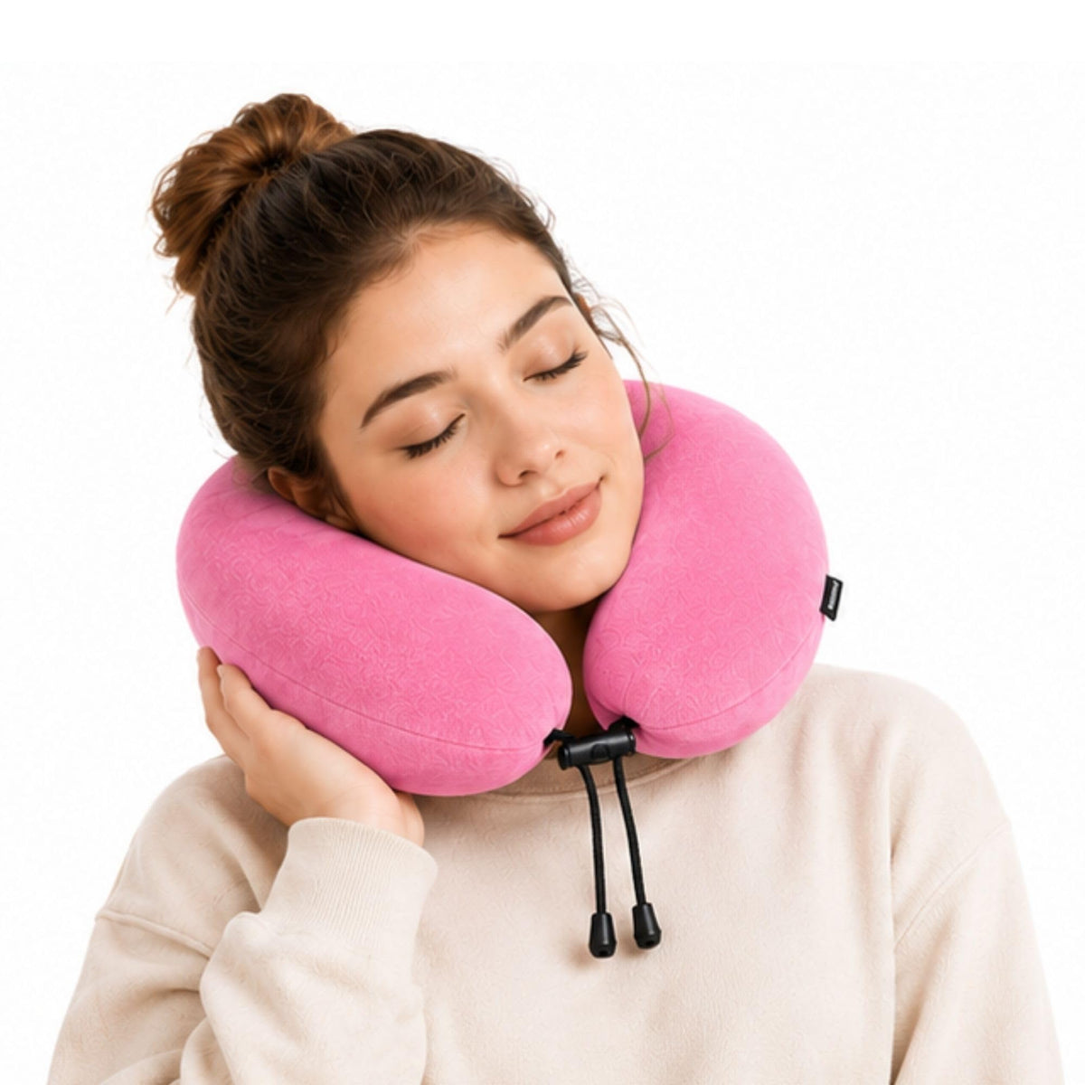 Gift for You Personalized Neck Pillow Eye Mask Combo Airplane Travel Pillow with Comfortable Velvet Sleeping Eyemask Head Rest Pillow (Black Neck Pillow with Eye Mask)