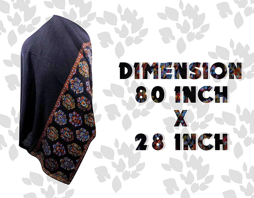 Kabello Winter Accessories For Women And Girls Woolen Shawl For Women Black Pack Of 1 (M1)