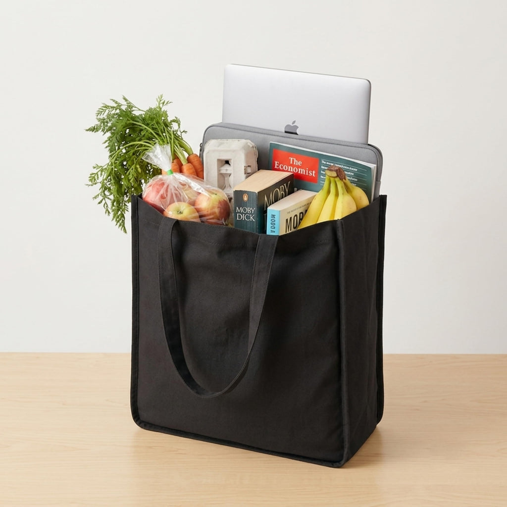 Canvas Tote Bag for Adults, 37x42x14 CM, 100% Cotton, Reusable