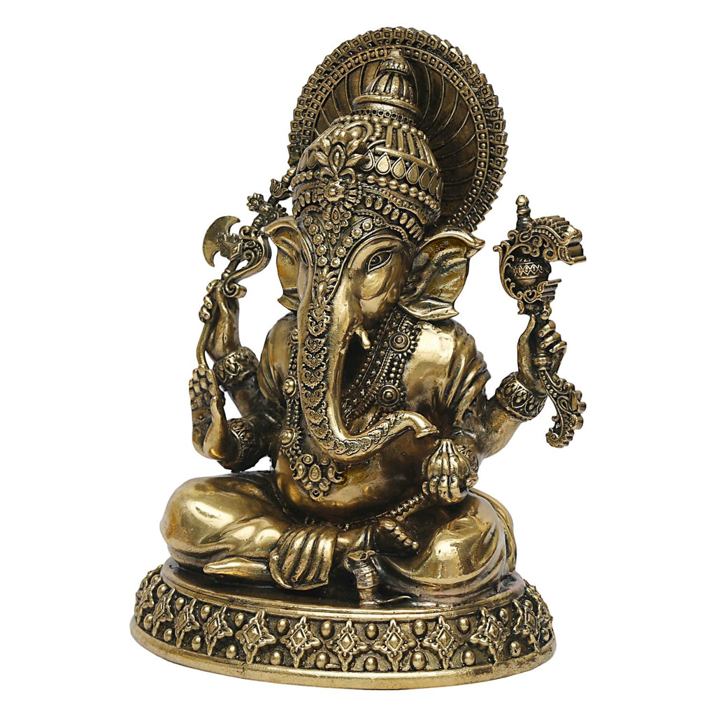 ARTVARKO Brass Superfine Lord Ganesh Murti Ganesha Idol Ganpati Brass Vinayaka Statue for Home Decoration Puja Gift 3 Inch