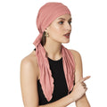 The Headscarves Women Bamboo Pre Tie Ultra Soft Slip on Scarf Headwear For Chemo Patient Free Size (HS107 Duskyrose)