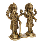 ARTVARKO Brass Laxmi Narayana Murti for Home Office Temple Puja Handmade Standing Lakshmi Vishnu Idol Showpiece Figurine 6.75 Inch