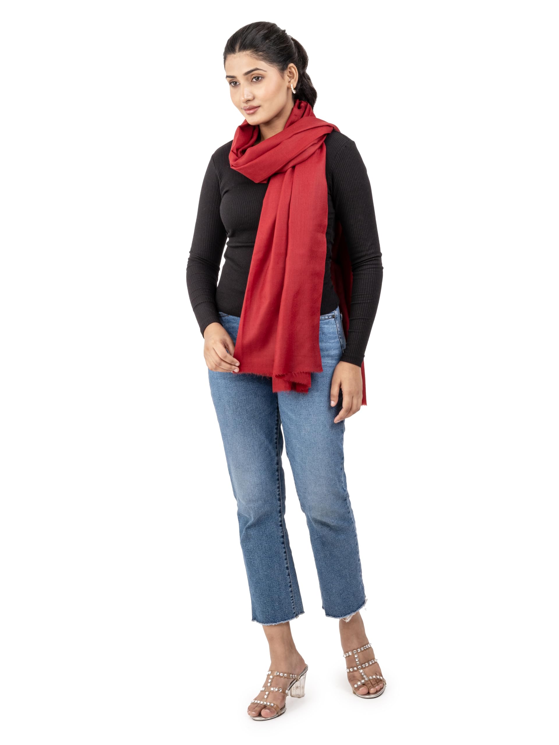 Naureen Women Luxurious Classic Plain Shawl, Warm and Soft, 40x80 inch, Unisex Colors