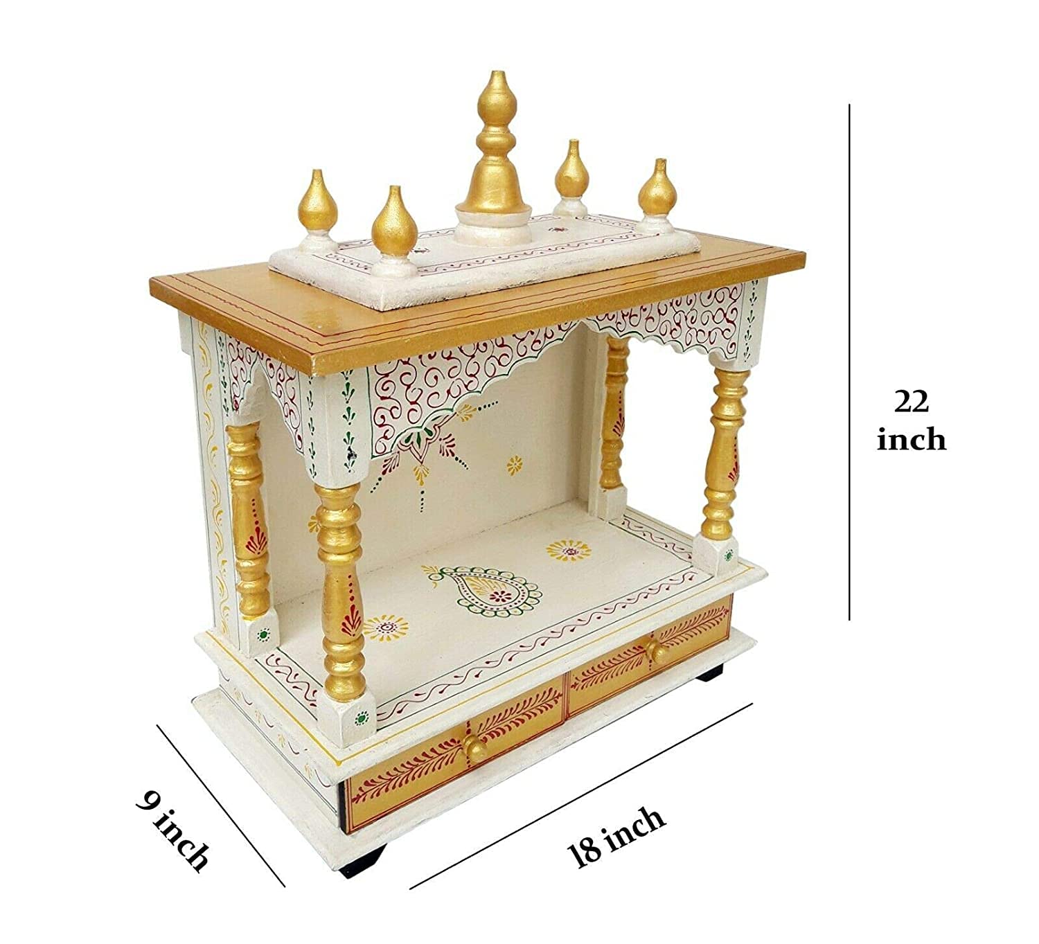 Kamdhenu Art and Craft Wooden Temple/Home Temple/Pooja Mandir/Pooja Mandap/Temple (8)