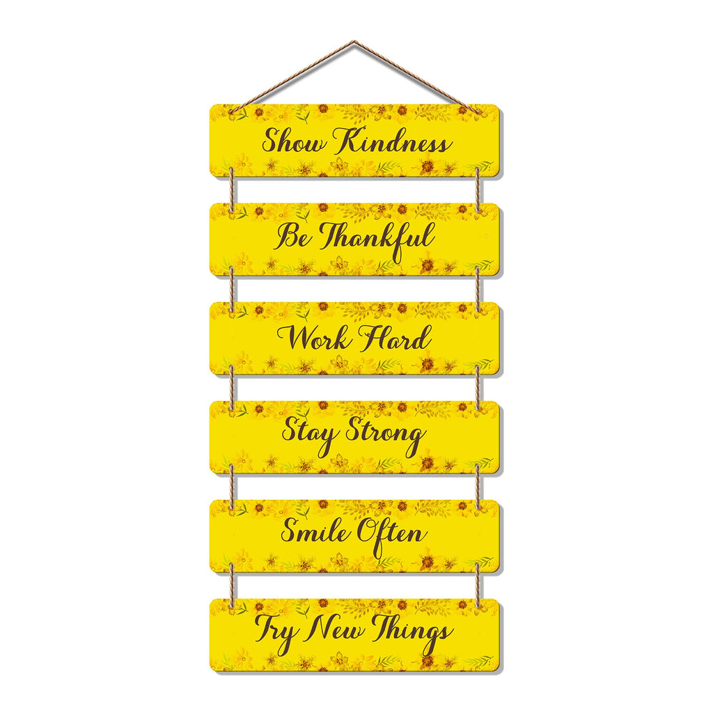 Artvibes Show Kindness Be Thankful Printed Wooden Wall Hanging For Home Decor | Office | Quotes Decor Item | Livng Room | Wall Poster | Inspirational Quotes | Art Print | Unique Gift Items (WH_3238N)