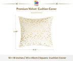 RD TREND Velvet Cushion Covers, 45 x 45 cm/18 x 18 inches,Pack of 2,250 TC, Back Zipper (Cream)