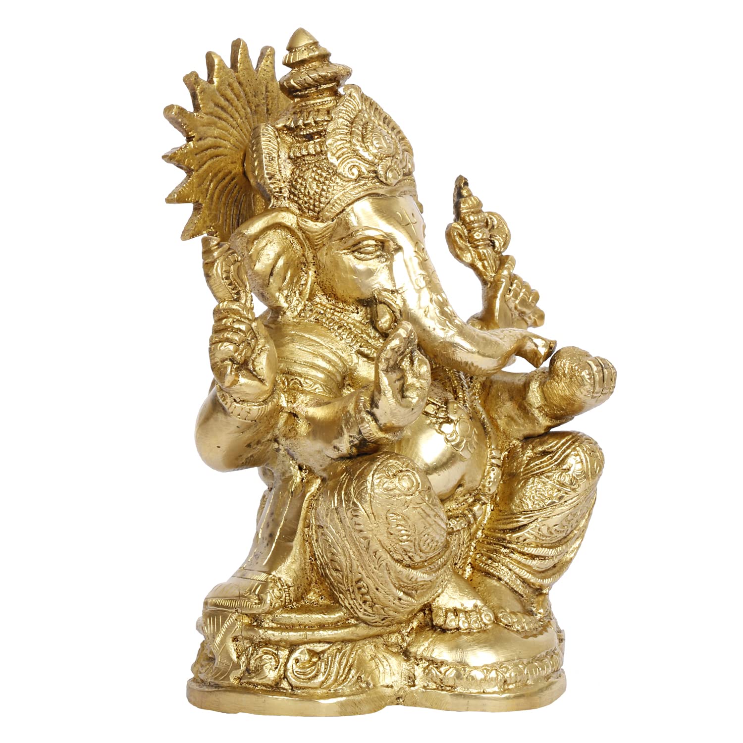 Svarup Brass Ganesh Bhagwan Idol Ganesha Statue Ganpati Murti for Home Entrance Decor Diwali Gift Height 6.5 Inch