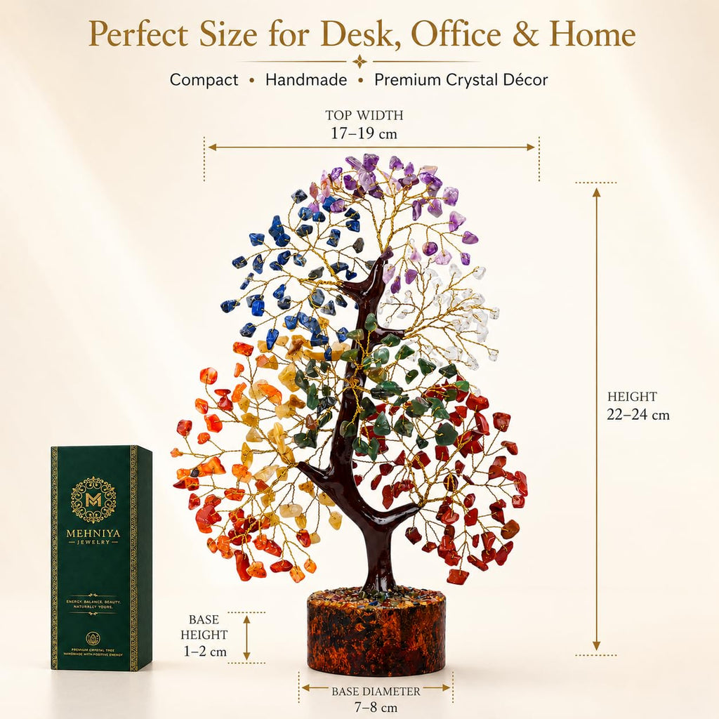 7 Chakra Crystal Tree of Life for Home Office Decor & Positive Energy
