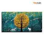 VIBECRAFTS Canvas Paintings for Living Room Drawing Room White Horses IN Forest Canvas Wall Painting Fitted With Wooden Frame For Home | Office | Living Room | Gifts (PTVCH_2517)
