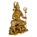 ARTVARKO 18 Inch Big Brass God Shiva Shankar Bhagwan Mahayogi Idol Sculpture Statue Murti Puja Room, Temple