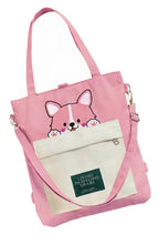 KeepCart Canvas Tote Bag for Women Ladies Girls for School, College, Office, Travel, Shopping, Daily Use, 3 in 1 Canvas Adjustable Strap Tote Bag (Pink)