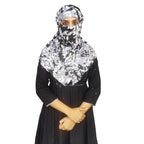 Switchon Rayon Anti Pollution Full face Scarf UV Sun Rays Protection Hijab scarf for women - Free Size (Black_White2)
