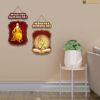 Artvibes Guru Nanak Dev Mdf Wood Wall Art for Home Temple Decoration | Spiritual Decor Items | Wall Art Paintings | Wall Poster| Stylish Modern Decor Item | Gift Items (WH_9715N), Set of 2