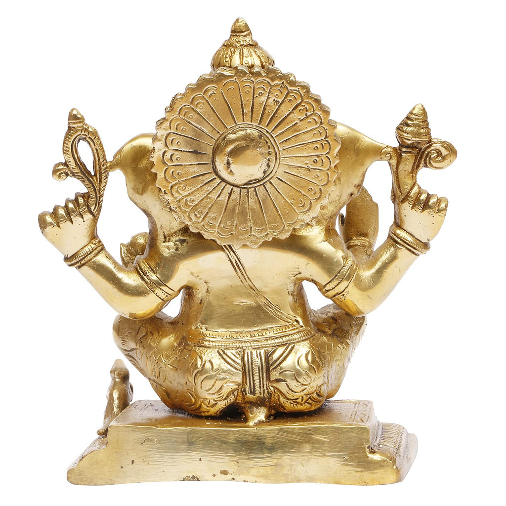 ARTVARKO Lord Ganesha Beautiful Brass Idol Hindu Good Luck God Ganesh Statue Religious Decorative Sculptures 7.5 Inch