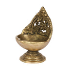 Svarup 4 Inch Handmade Brass Oil Diya with Stand: Perfect for Diwali, Home Entrance Decor, and Pooja. Great as a Gift
