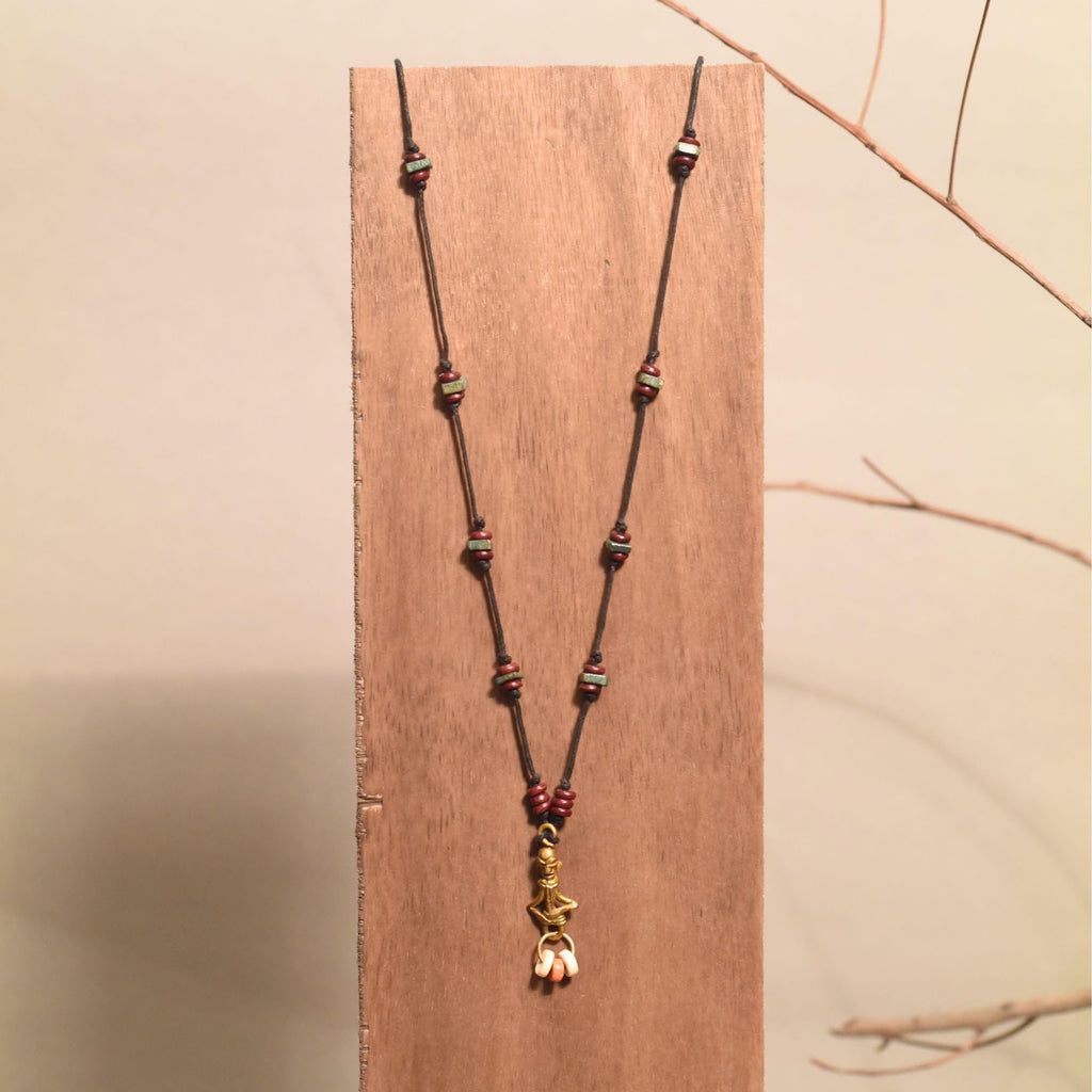AAKRITI ART CREATIONS Bazaar Tide Handcrafted Ethnic Necklace for Women | Beaded Ethnic Pendant Necklace | Ethnic Necklace for Women Traditional | Handmade Jewellery Gift