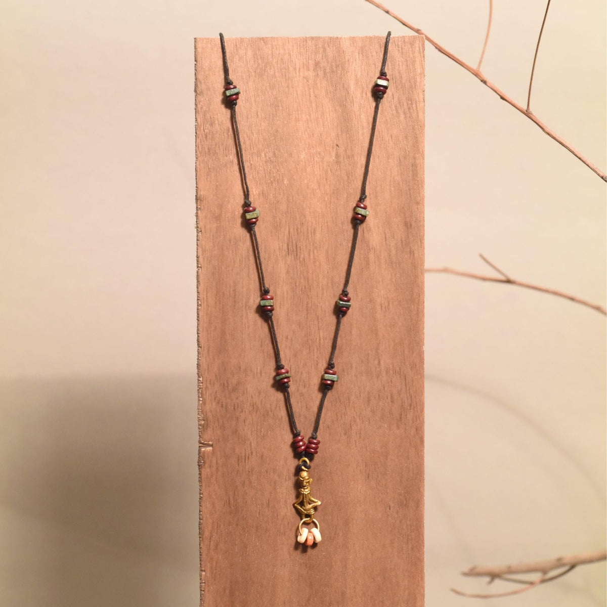 AAKRITI ART CREATIONS Bazaar Tide Handcrafted Ethnic Necklace for Women | Beaded Ethnic Pendant Necklace | Ethnic Necklace for Women Traditional | Handmade Jewellery Gift