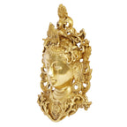 ARTVARKO Brass Tara Face Tibetan Buddha Idol/Deity Mask Wall Hanging Showpiece (11 Inches Height,)