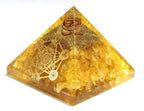 NAKSHATRA ENTERPRISE Spiritual Healing Collection with Pyrite Frame, Orgone Pyramid, Crystal Tree, Vastu Decor for Home & Office, Positive Energy & Wealth (Citrine Orgone Pyramid)
