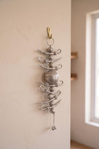 KridayKraft Traditional Nimbu Mirchi Beads Hanging for Positive Energy | Metallic Silver Finish Decorative Nazar Battu for Doorway/Entrance.