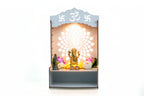 PIXELCRAFTS Folding Wooden wall Mount Temple/mandir for Office and Home (H 15.5X L 11.5X B 10.5) White