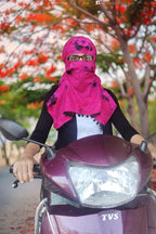 Switchon Rayon Mill Tie Dye Innovative Female Scarf For Women With Closer 4 Inch Hook And Loop Tape Size Adjustable (Pink_Rani)