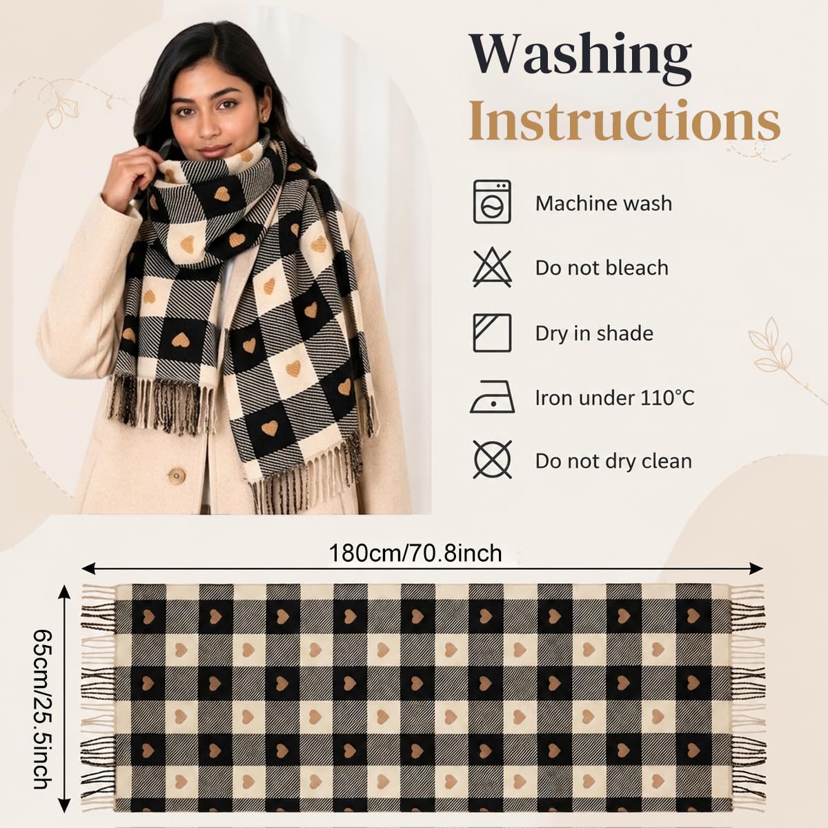 SANNIDHI® Winter Stole Shawls Scarf for Women Stylish Soft Thick Warm Stall