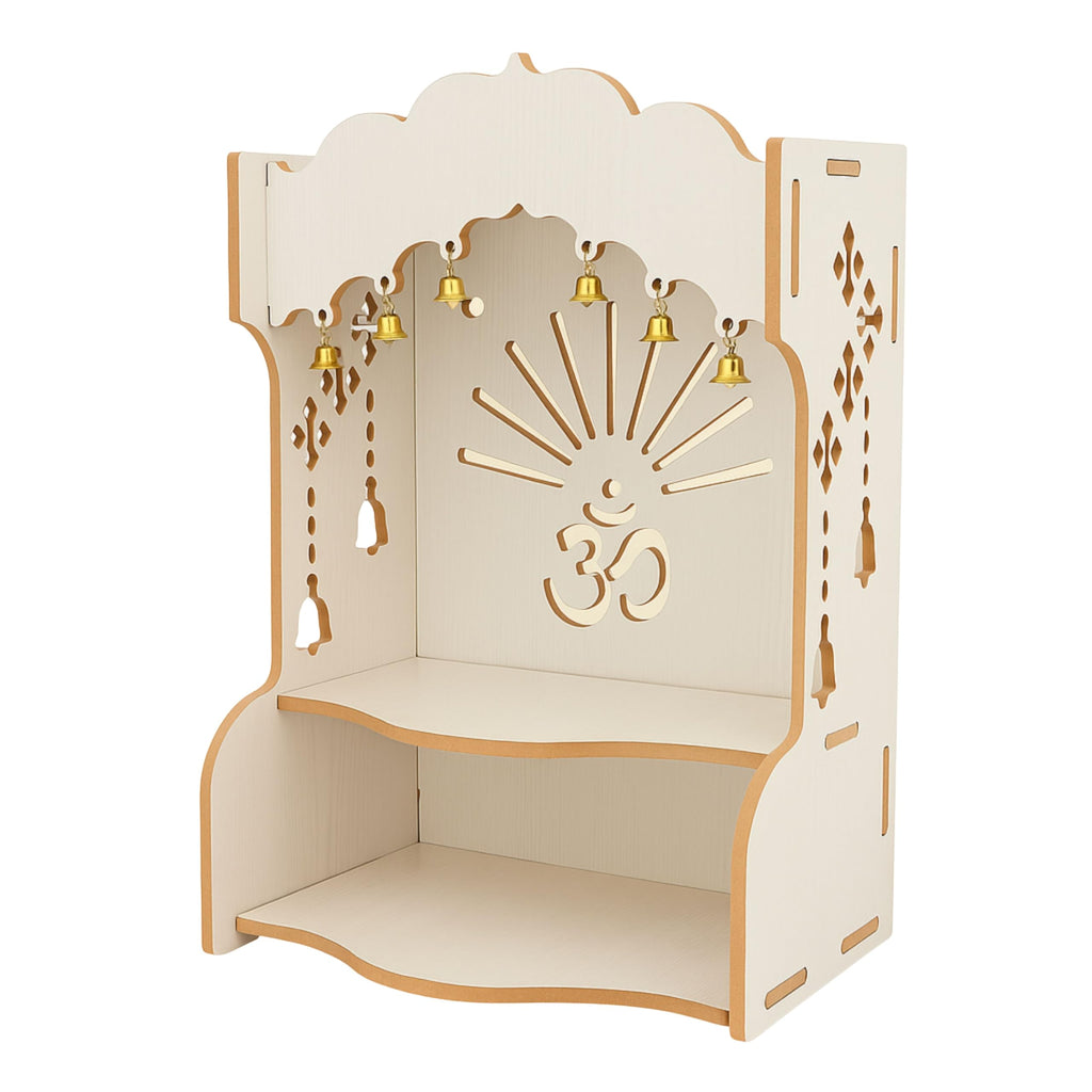 HOMEWEY DECOR Wooden Home Temple Handcrafted Support Heavy Idols Luxurious Finish Pooja Mandir for Home and Office Wall Mount for Room (Design3)