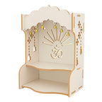 HOMEWEY DECOR Wooden Home Temple Handcrafted Support Heavy Idols Luxurious Finish Pooja Mandir for Home and Office Wall Mount for Room (Design3)