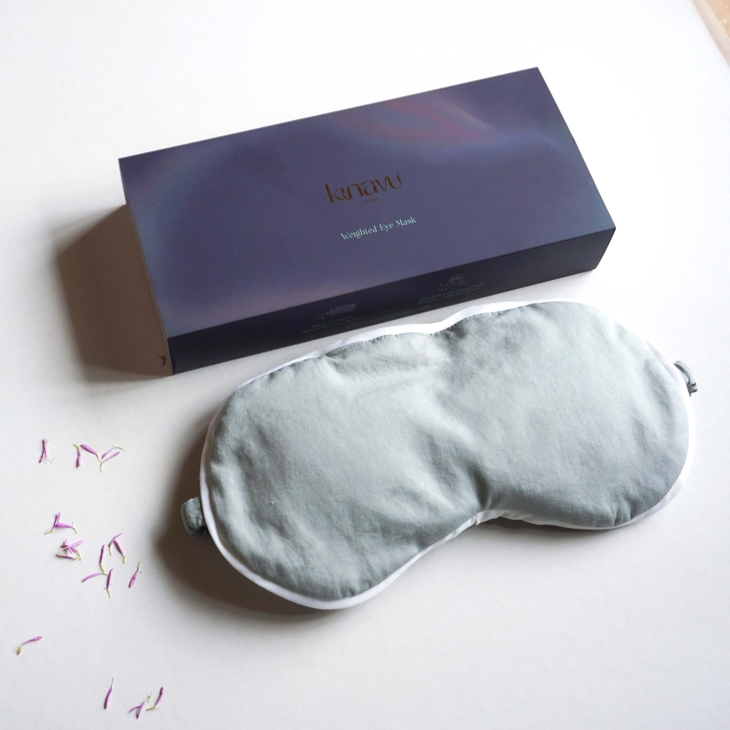 Kinavu Living Grey Dawn Natural Mustard Seed Weighted Eye Mask