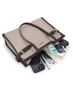 LEGAL BRIBE Stylish Buckle Tote Bag (Off white)