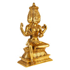 ARTVARKO Brahma JI Big Brass Murti Statue for Temple Puja Figurines Idols Gift Items Home Decoration for Living Room Home Decor Item Height 16 Inches