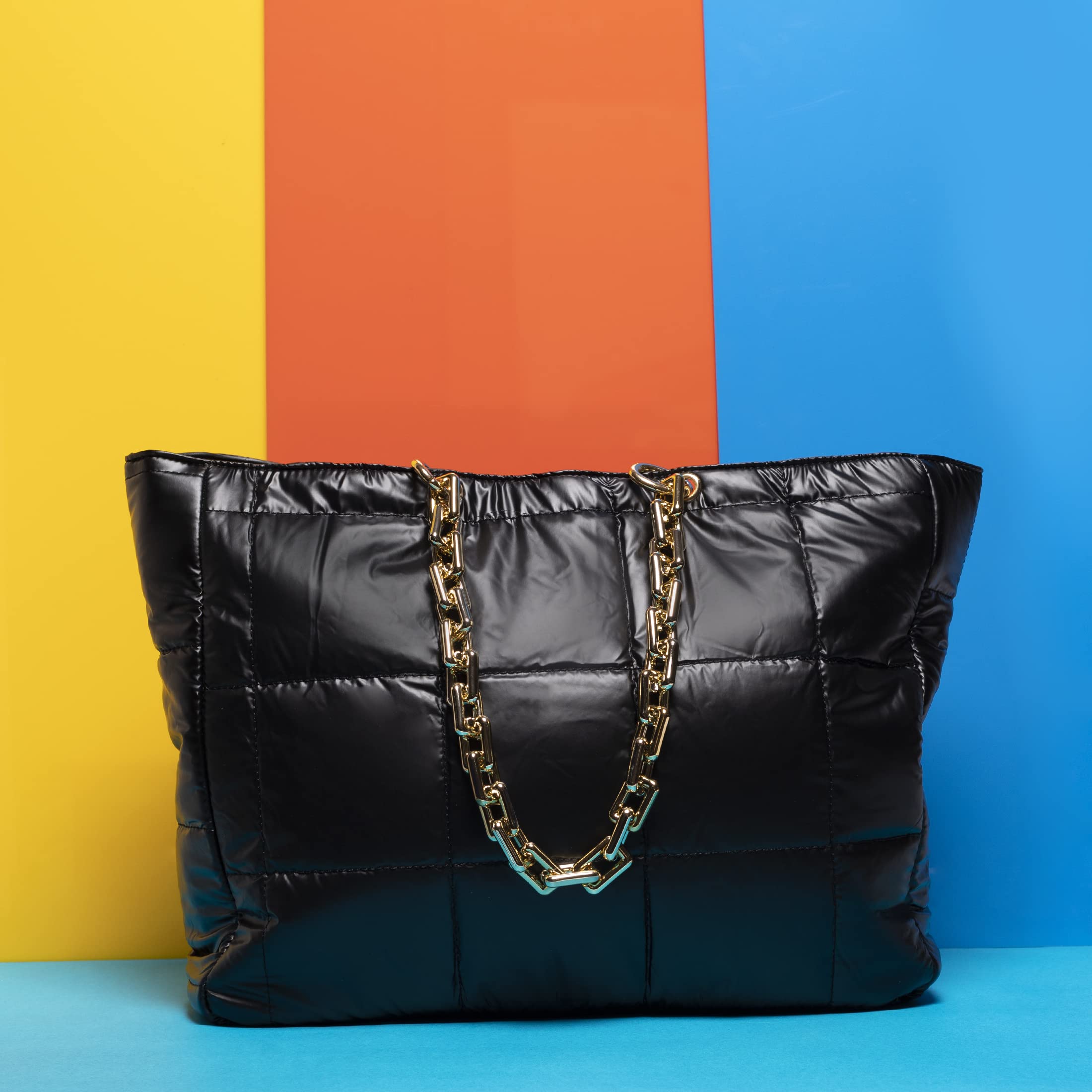 Haute Sauce Women black quilted tote bag (HSHB1263)