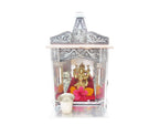GoldGiftIdeas Pooja Mandir for Home, Pooja Mandir Wall Hanging, Home Temple, Handcrafted Wooden Temple with Aluminium and Copper Plating, Temple for Home (10 x 6 x 19 Inch)