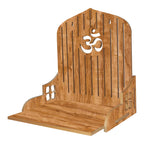 LINGAZ Wooden New Wall Mounted Hanging Puja Temple Stand for Home, Shop and Office
