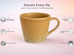 Bodhi House Handcrafted Ceramic Tea Cup Set of 6, 175Ml, Turquoise Copper