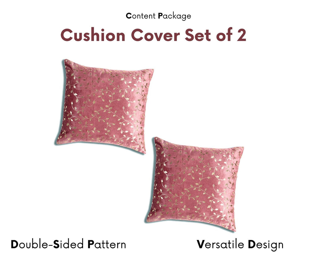 RD TREND® Premium Velvet Cushion Covers Set of 2 | Soft Decorative Throw Pillowcases for Sofa, Bed & Living Room | Cushion Cover 24 inch x 24 inch (60x60 cm) Dusty Rose