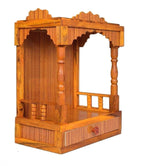 ANCHARA Wooden Plywood Mandir for Pooja Home Decoration Beautiful Temple (Hight 52 X 40 X 25 CM) White