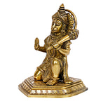 ARTVARKO Brass Lord Hanuman Ji Sitting Blessing Murti Bajrangbali with Gada Bhagwan Statue Showpiece for Pooja Gift Living Room Decoration Home Décor 8 Inches Height