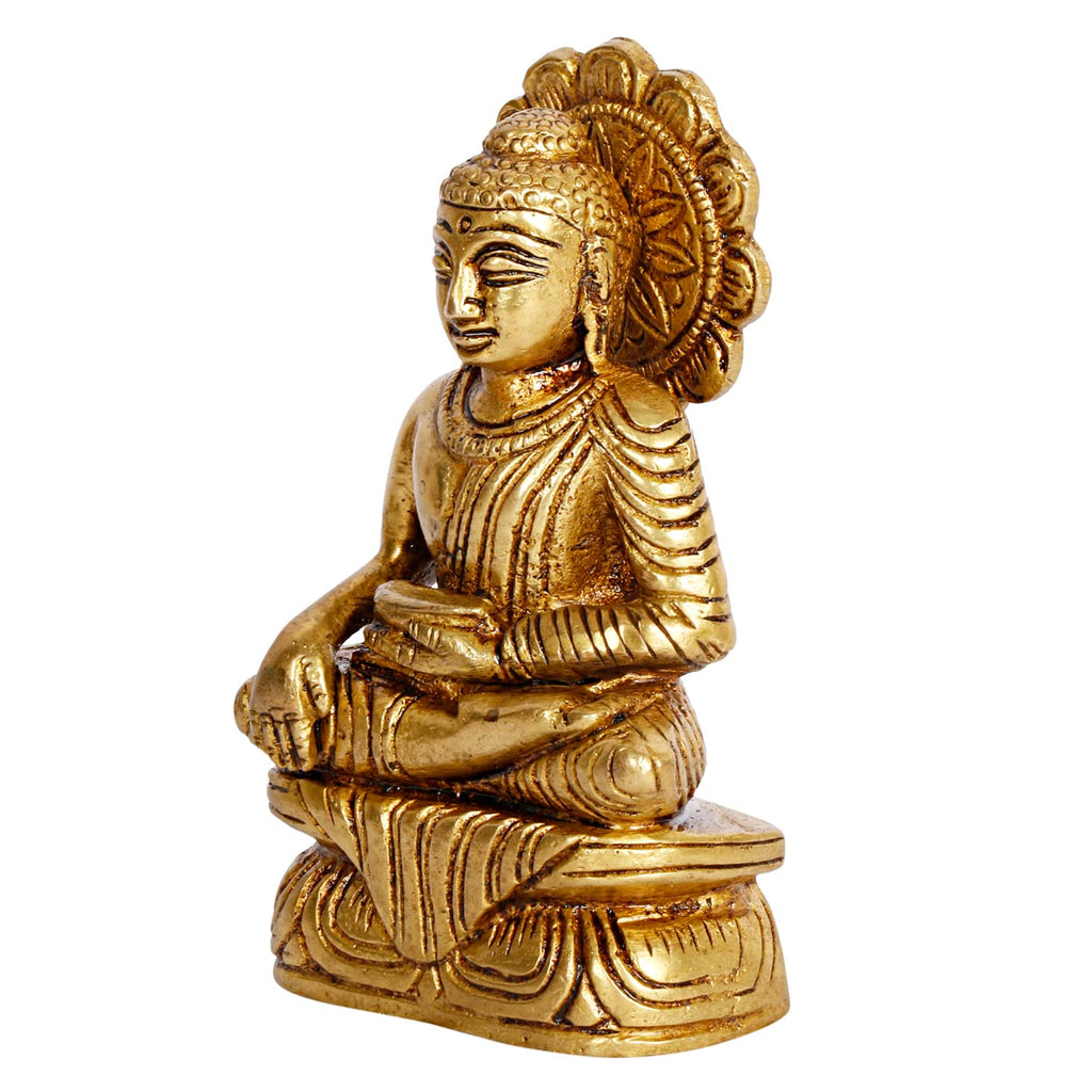 ARTVARKO Brass Buddha Idol Tibet Buddha Brass Statue-Buddhist Buddhism Decorative Figurines 3.5 Inch