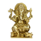 ARTVARKO Brass Ganesha Idol Statue Murti Lord Ganesh Ganpati Kalash Idols for Home Entrance Decor Pooja Room Temple Mandir Diwali Decoration Gifts 6 Inch