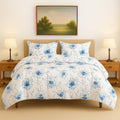 linenaffairs Heavy Winter Bed Comforter for Single Bed - 500 GSM Ultra Warm Quilt Blanket/Rajai - Blue Bloosm - Down Alternative Microfiber Duvet Insert with Corner Ties - Winter Season Premium Kafalo