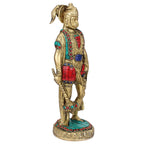 SVARUP Brass Hanuman Ji Murti Lord Balaji Bajrangbali Bahubali Sankat Mochan Bhagwan Idol Multicolor Height 10 Inches