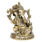 ARTVARKO Lord Ganesh Murti Ganesha Idol Ganpati Bhagwan Brass Statue for Home Entrance Good Luck Vastu Decoration Showpiece and Gift Height 9 Inches.